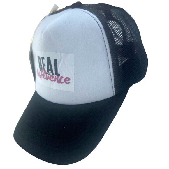 Real Influence Script Logo Adjustable Trucker Hat Unisex OS | Streetwear Urban - Picture 4 of 10